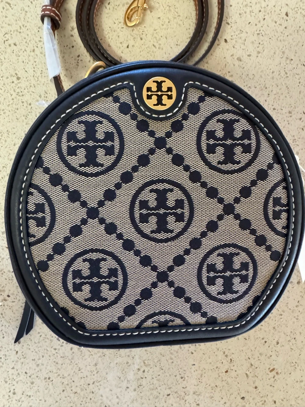 Tory Burch T Monogram Jacquard Moon Crossbody Bag - NWT